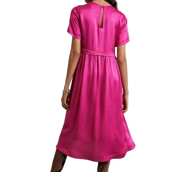 MAEVE by Anthropologie Jimena Midi Dress Short Sleeve Tunic Sz M Solid P… - Picture 2 of 12